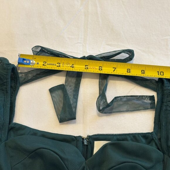 Anaya With Love Emerald Green Tulle Maxi Dress Size 2 Puff Sleeve Formal Gown - Picture 9 of 16